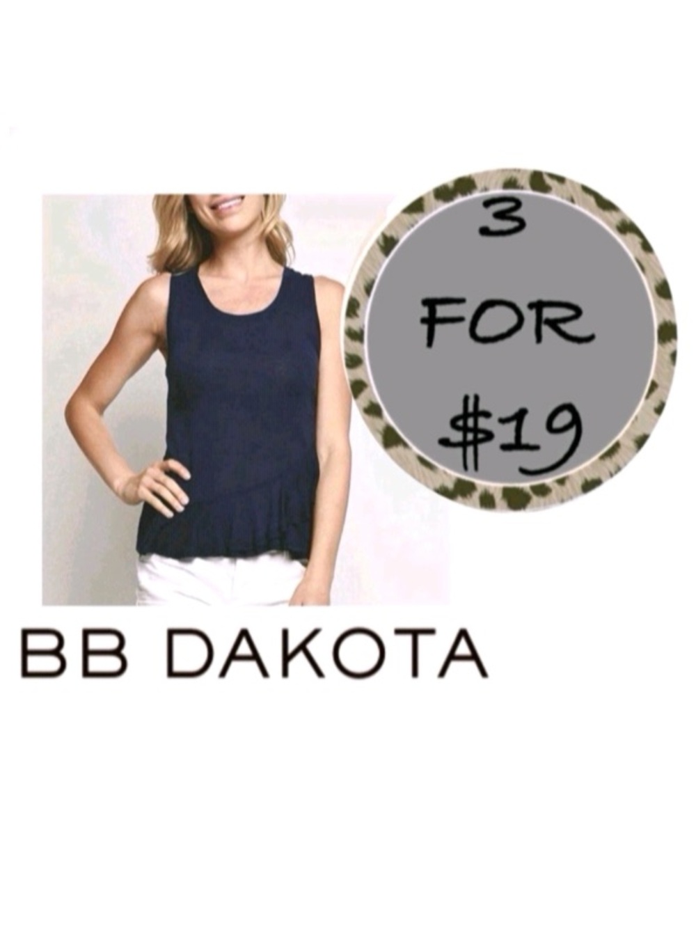 3/$19 BB DAKOTA ruffled Berry tank Top blouse